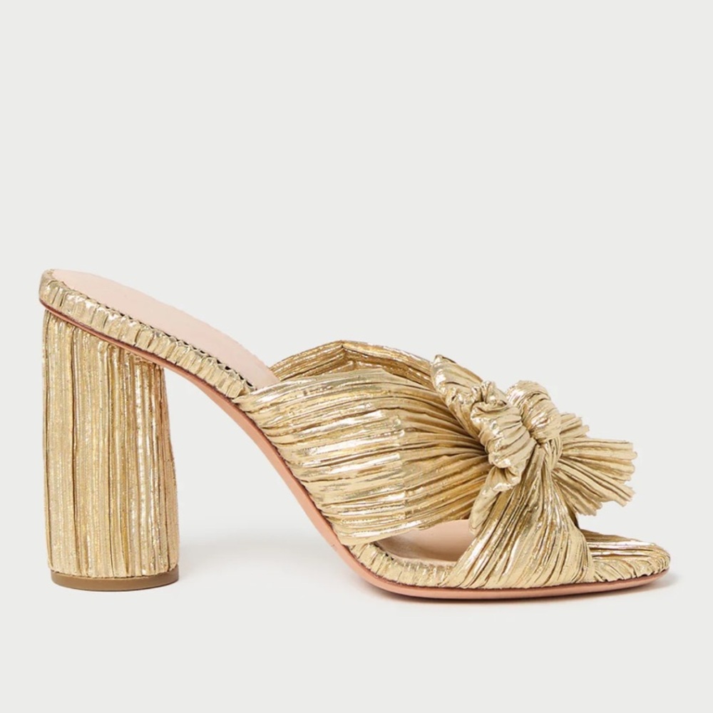 Loeffler Randall ⭐️NWT⭐️ size 7.5 Gold Women's Penny knotted mule - Picture 4 of 10